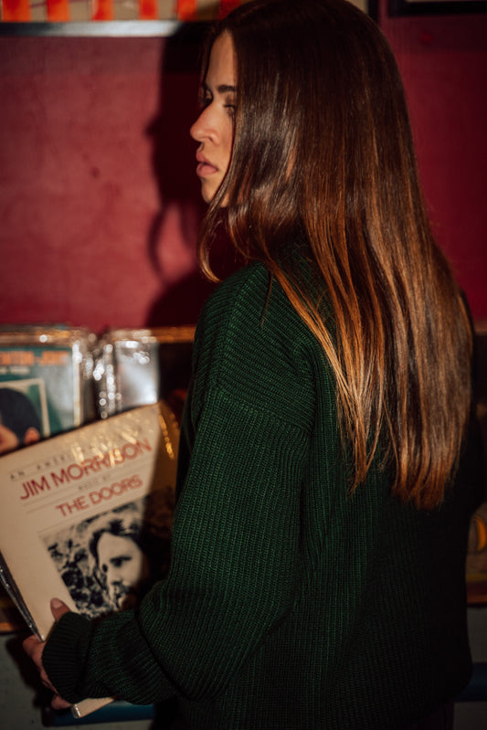 Green knitted crewneck