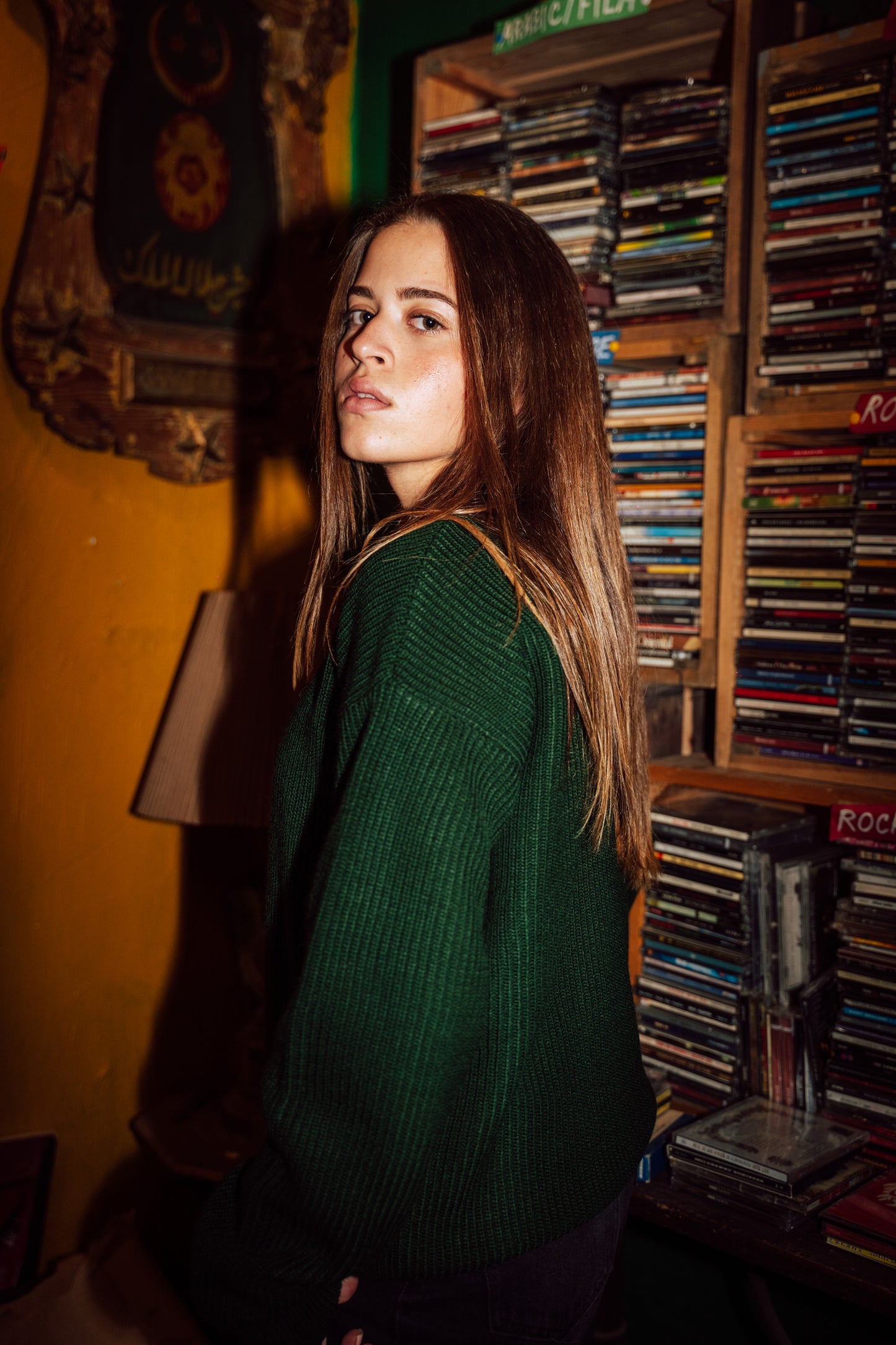 Green knitted crewneck