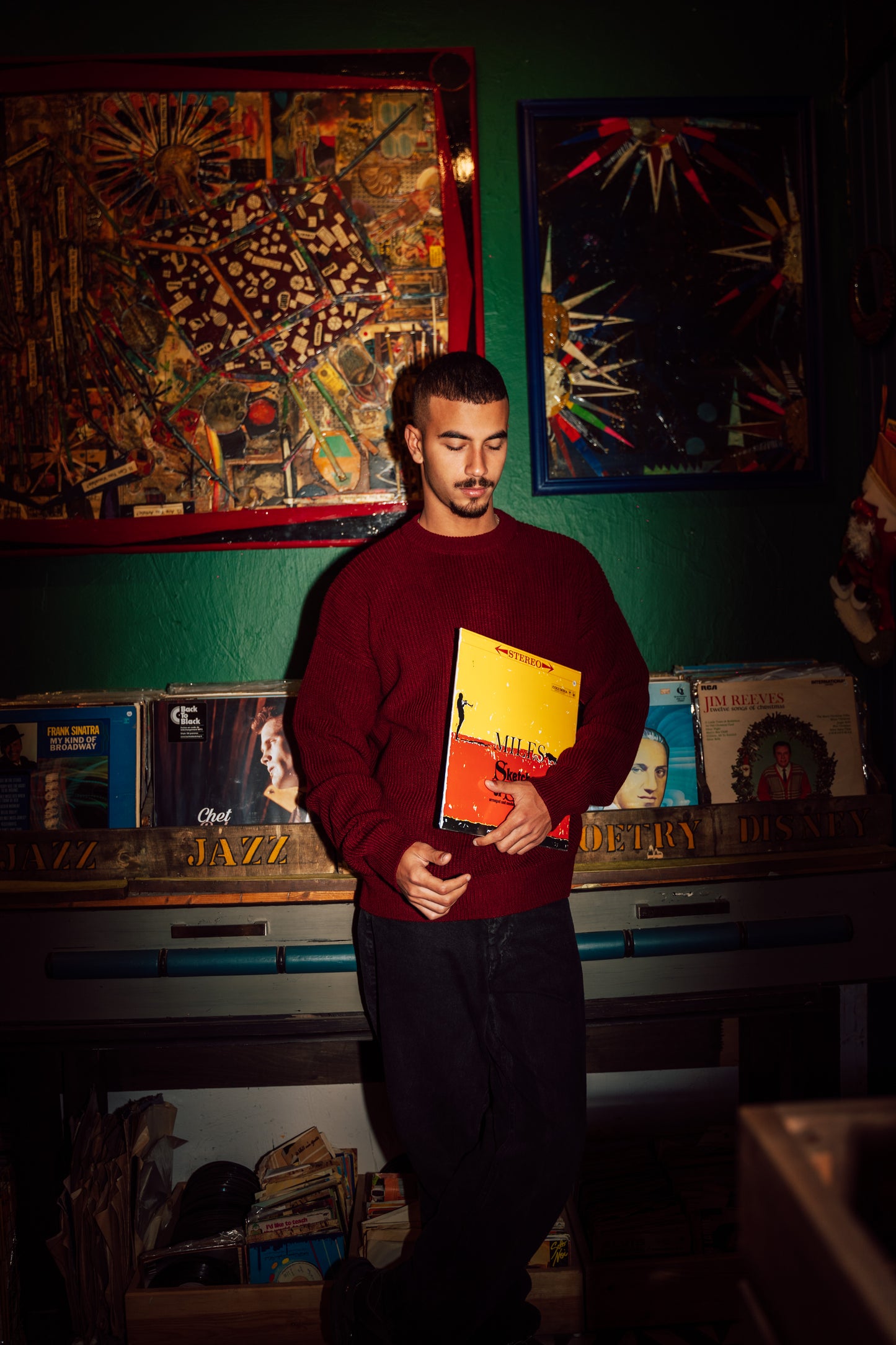 Burgundy knitted crewneck