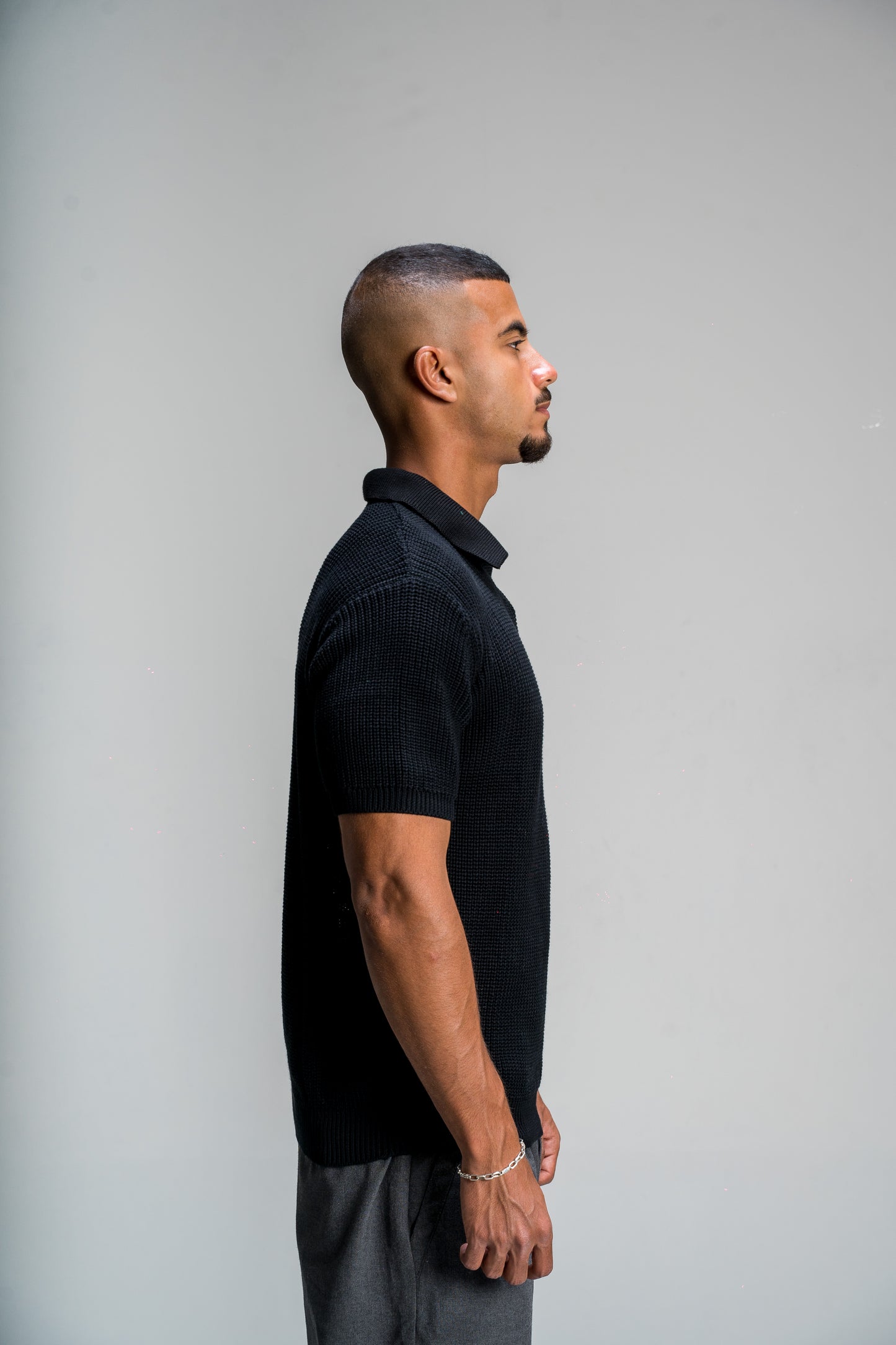 Black Knitted Polo