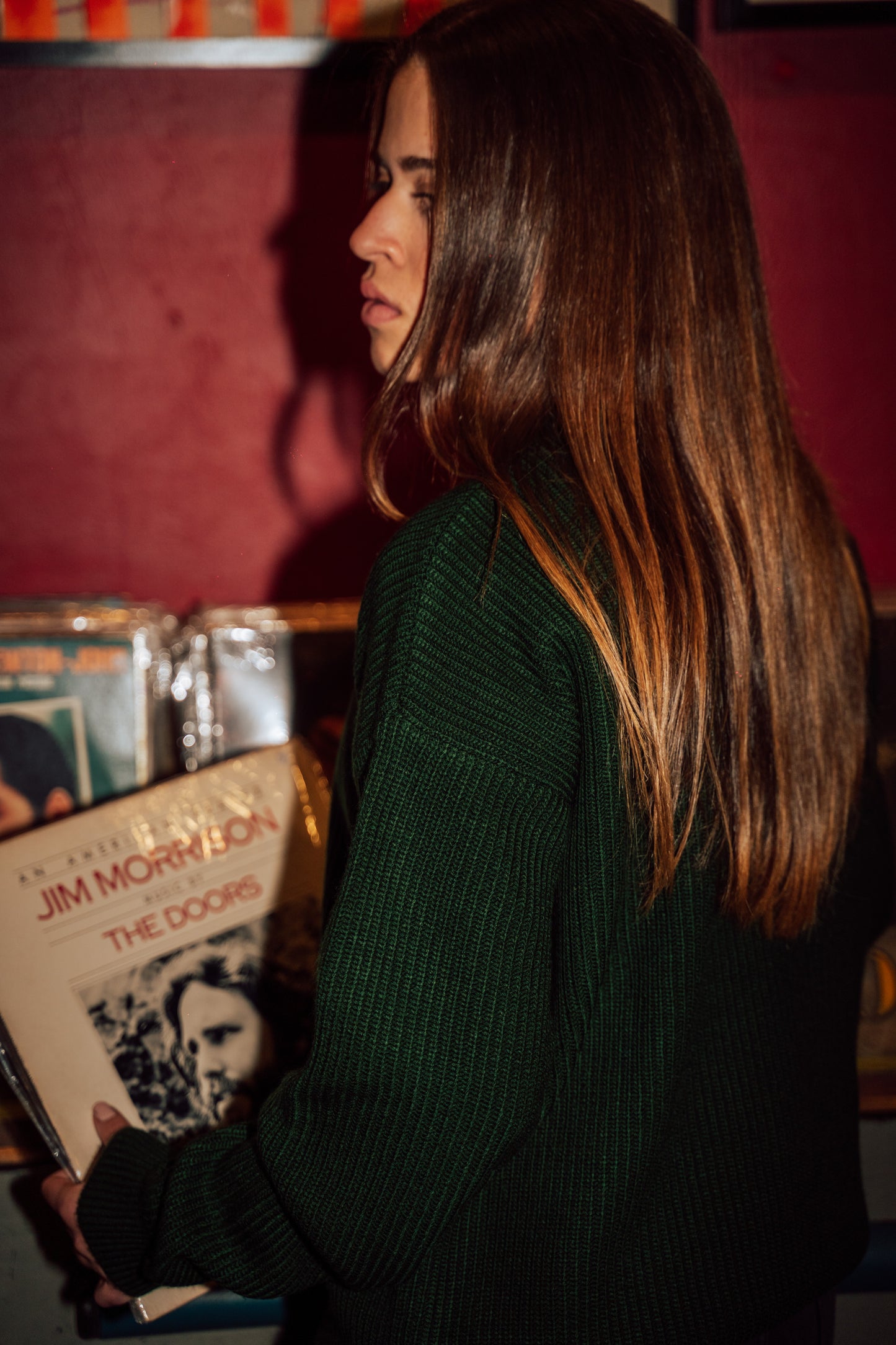 Green knitted crewneck