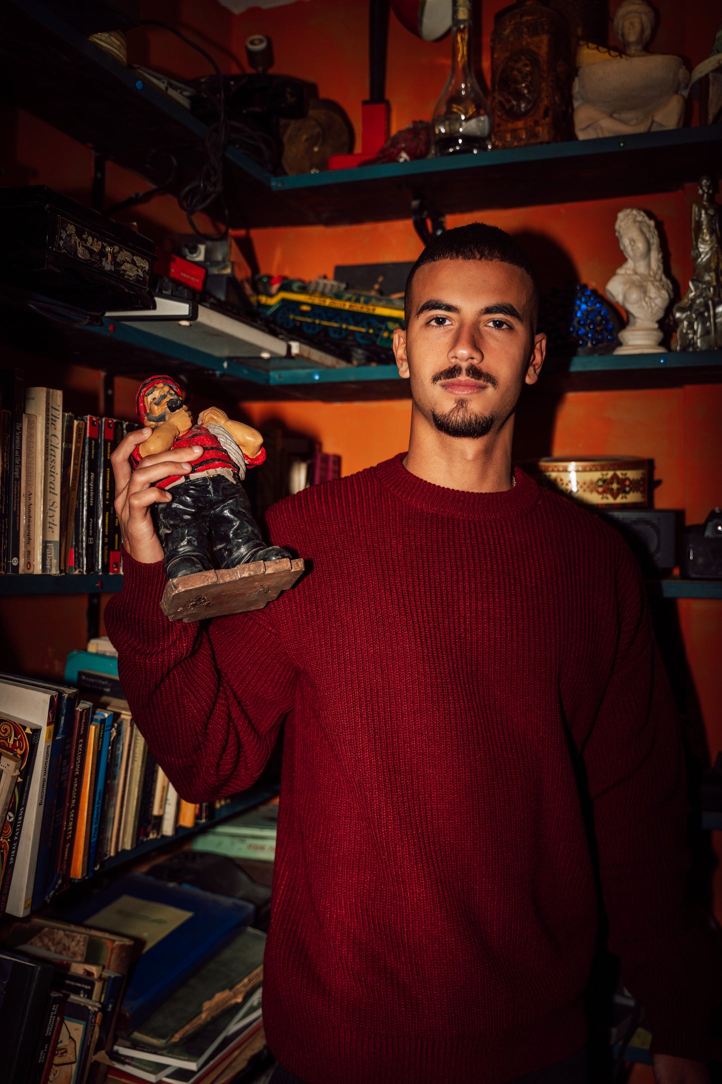 Burgundy knitted crewneck