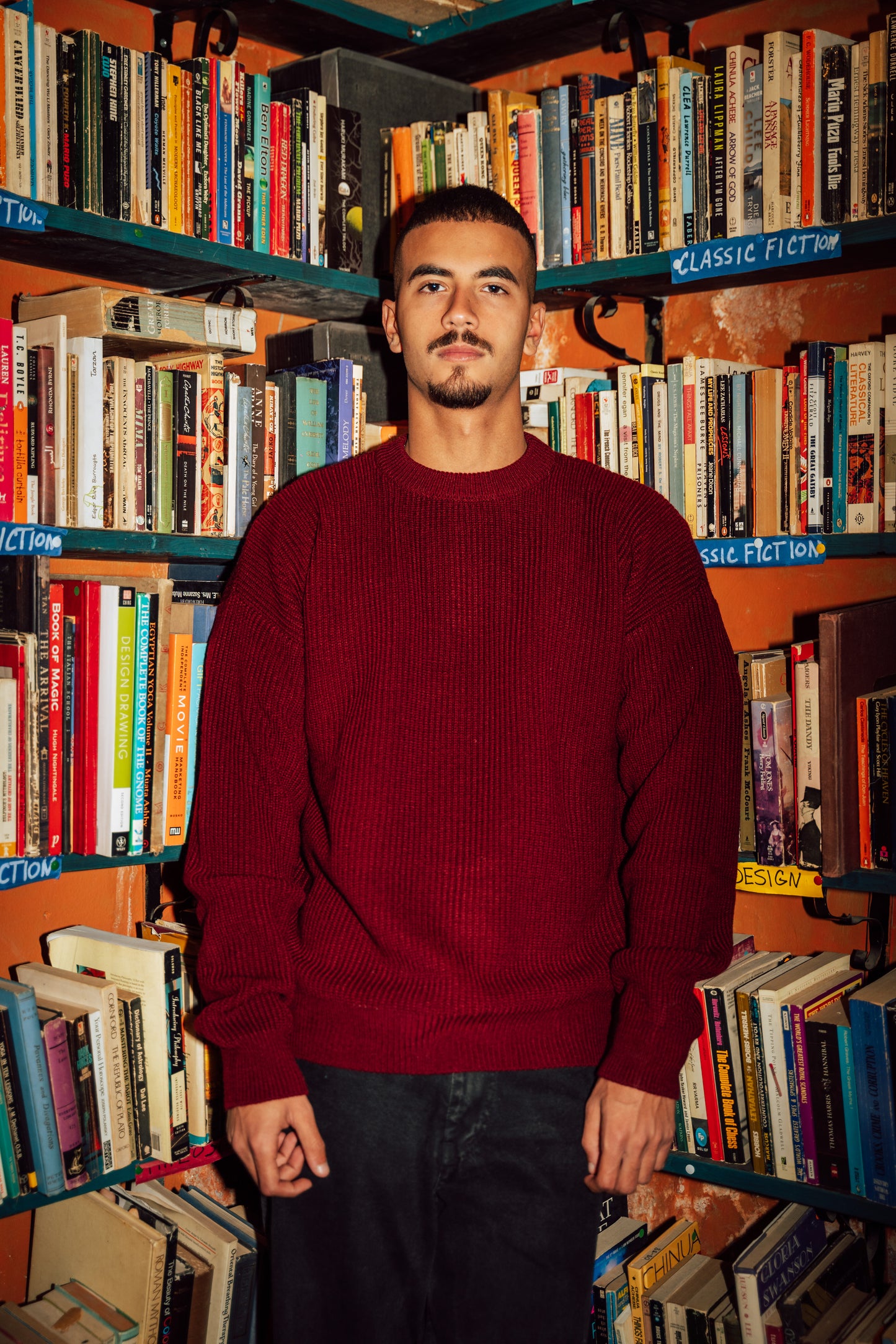 Burgundy knitted crewneck