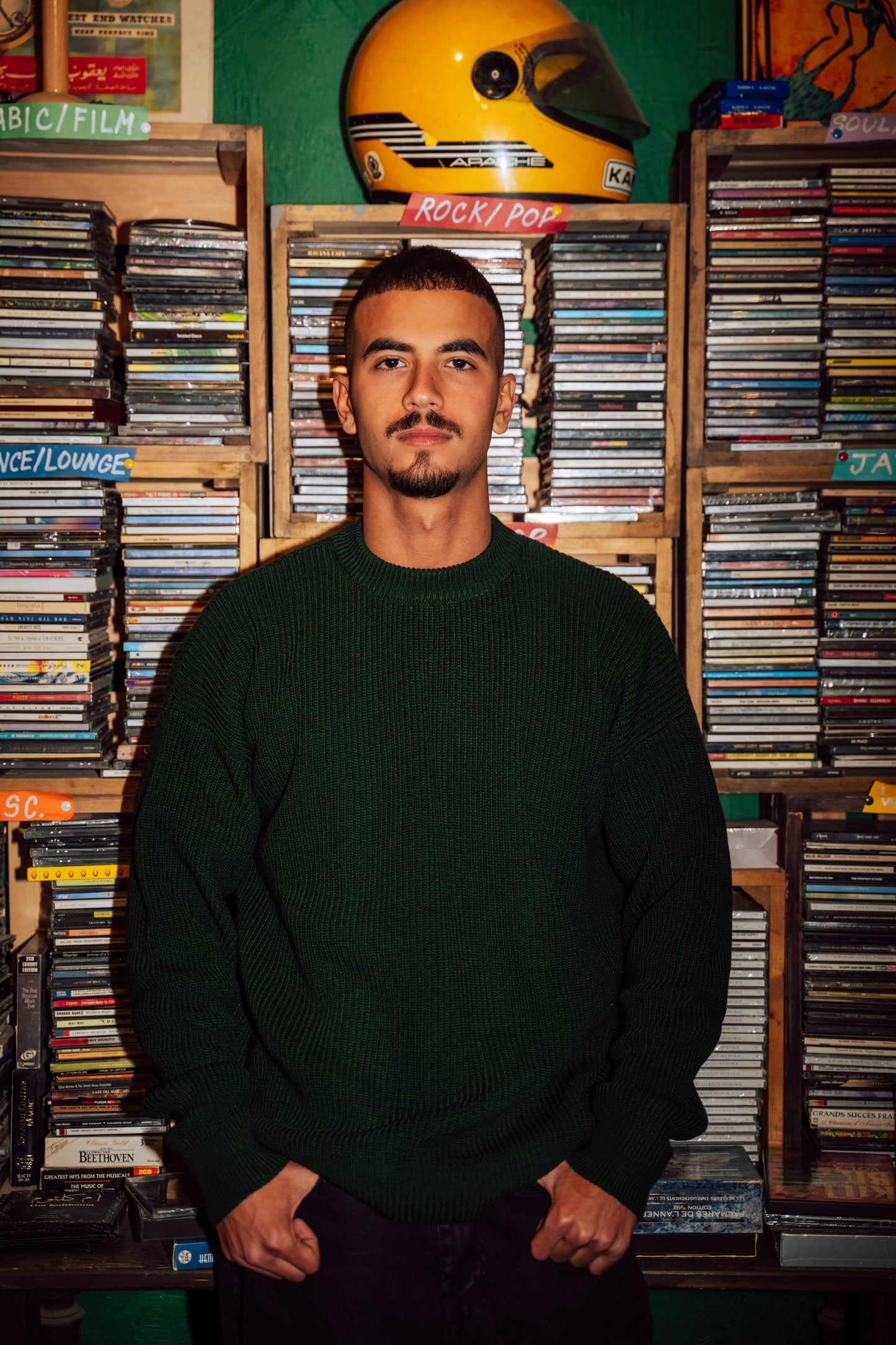 Green knitted crewneck