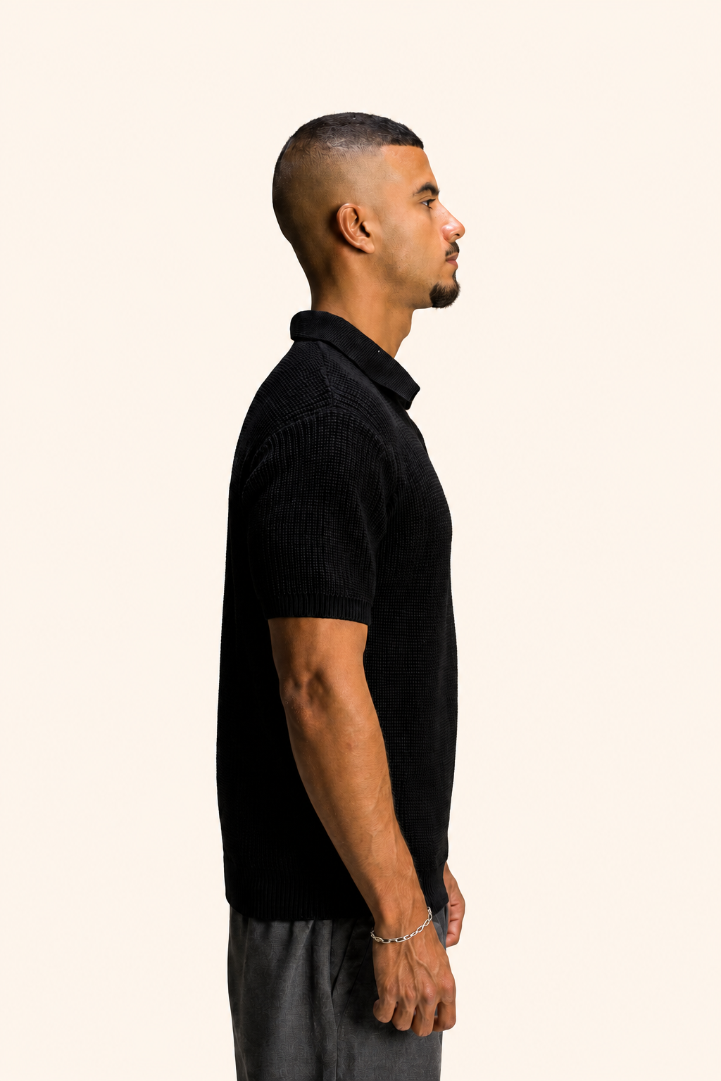 Black Knitted Polo