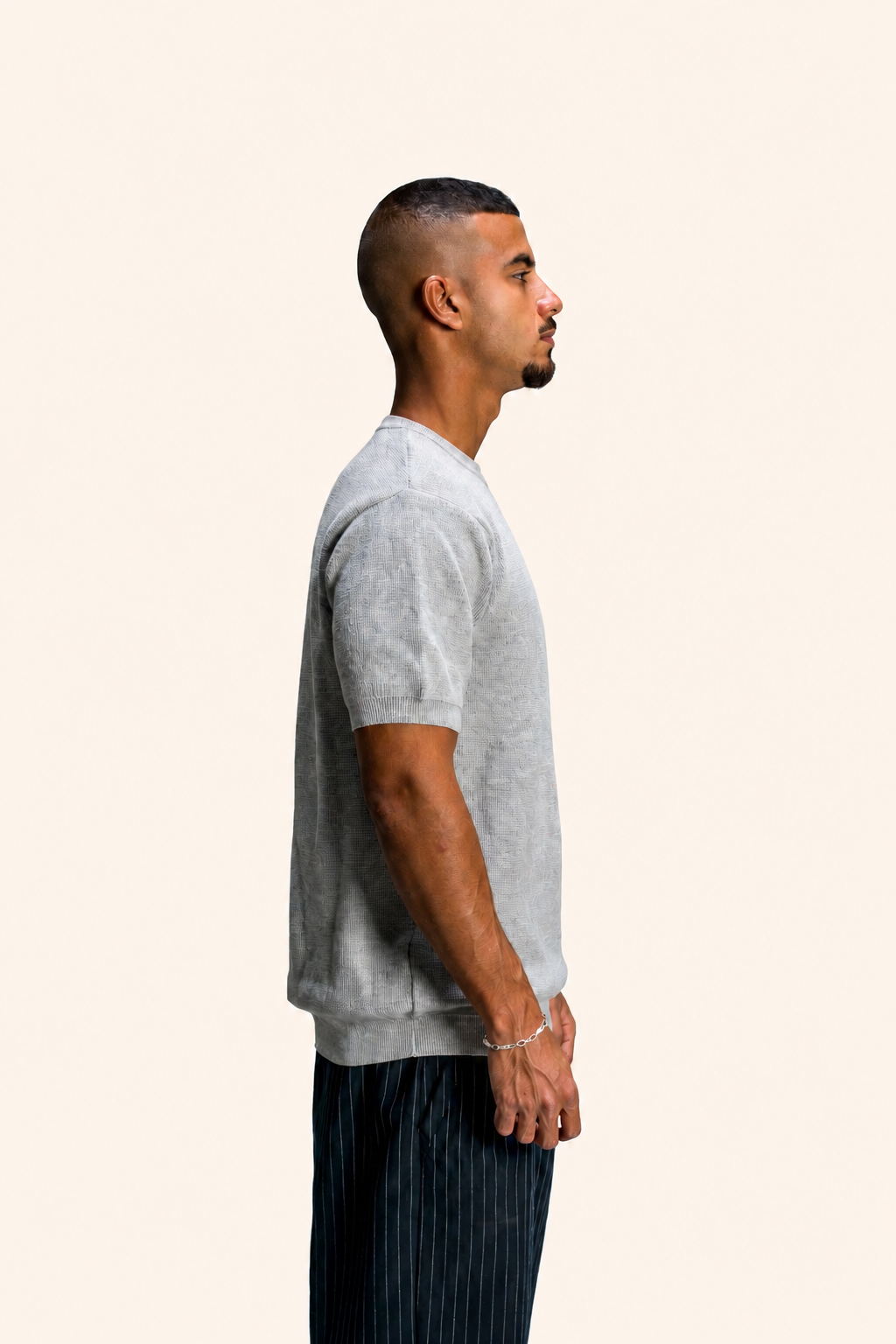 Grey Knitted T-shirt