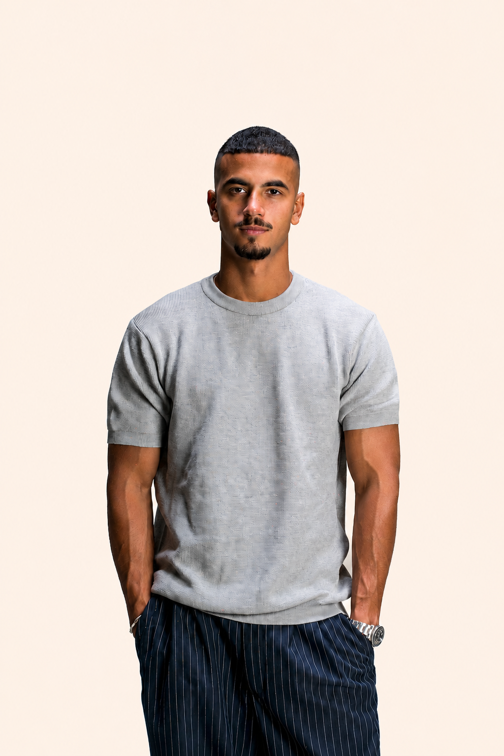 Grey Knitted T-shirt