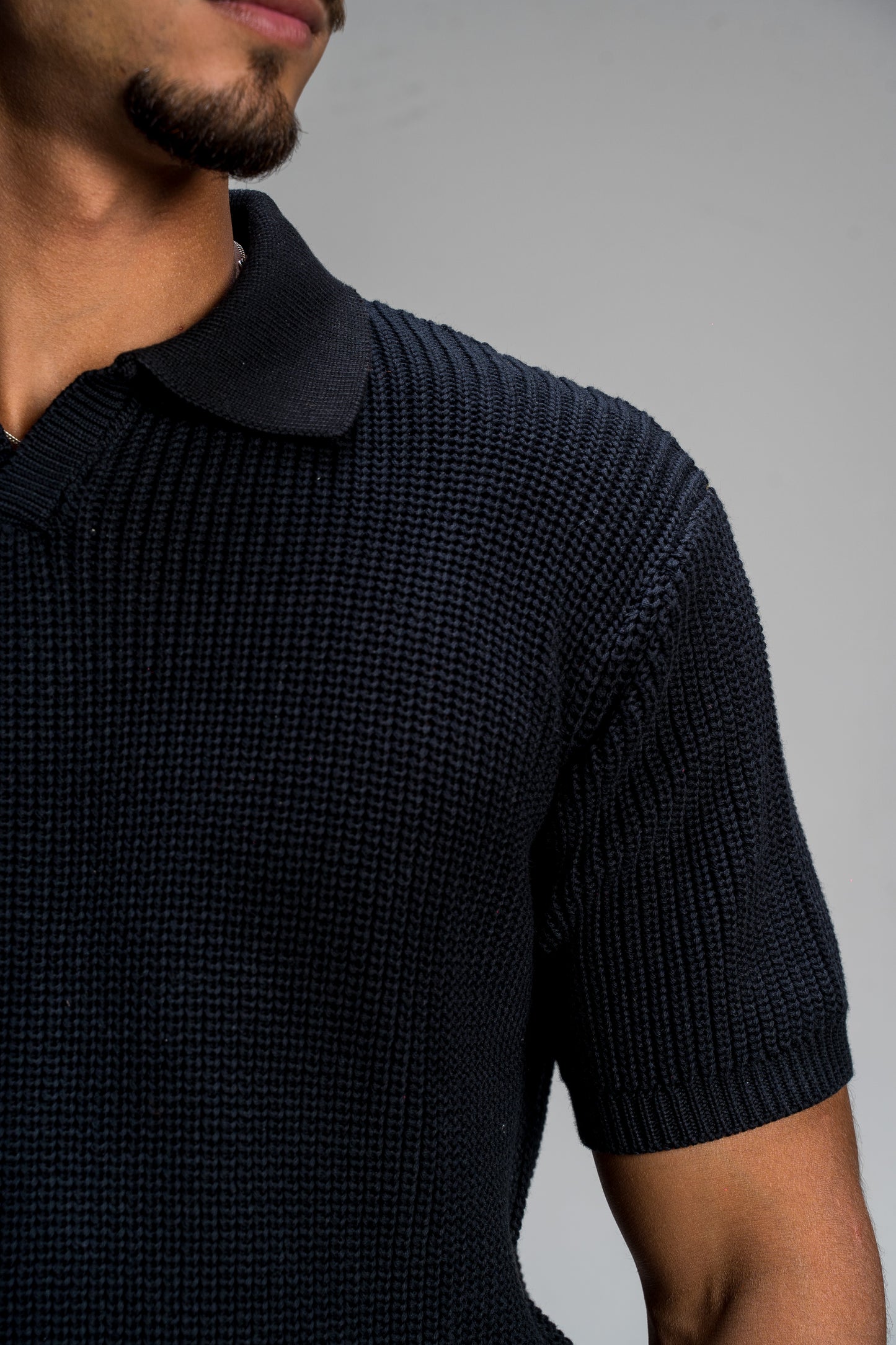 Black Knitted Polo