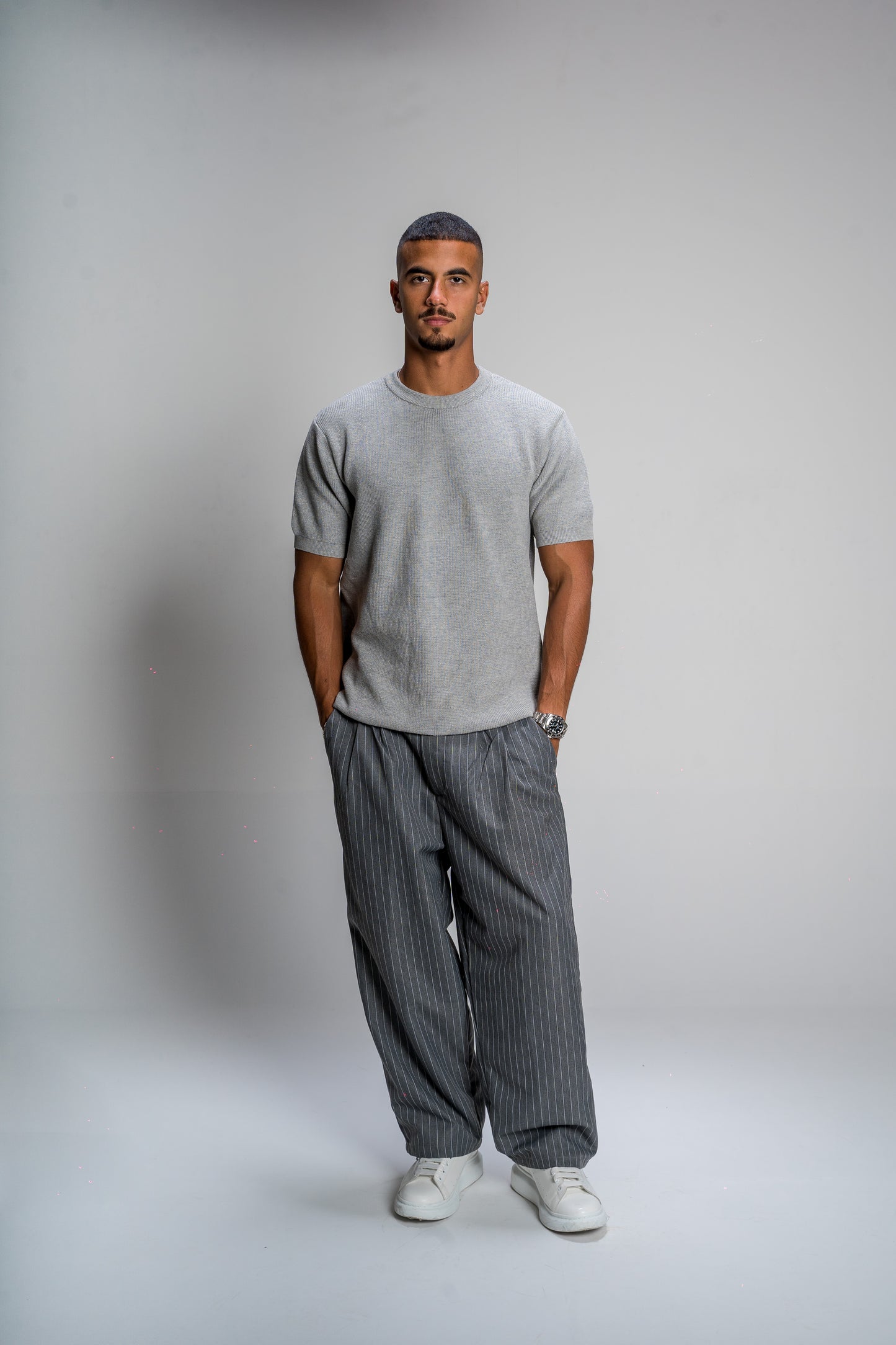 Grey Knitted T-shirt