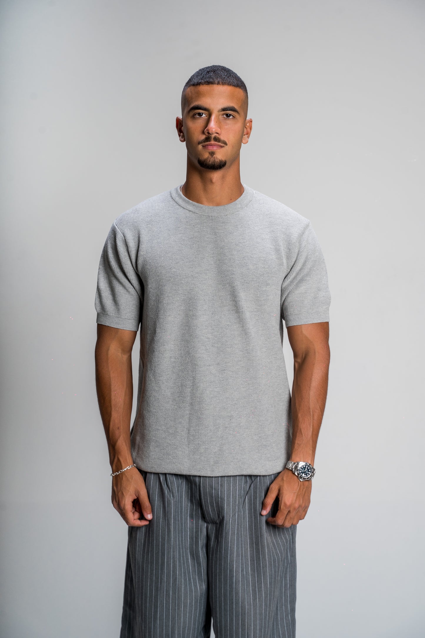 Grey Knitted T-shirt