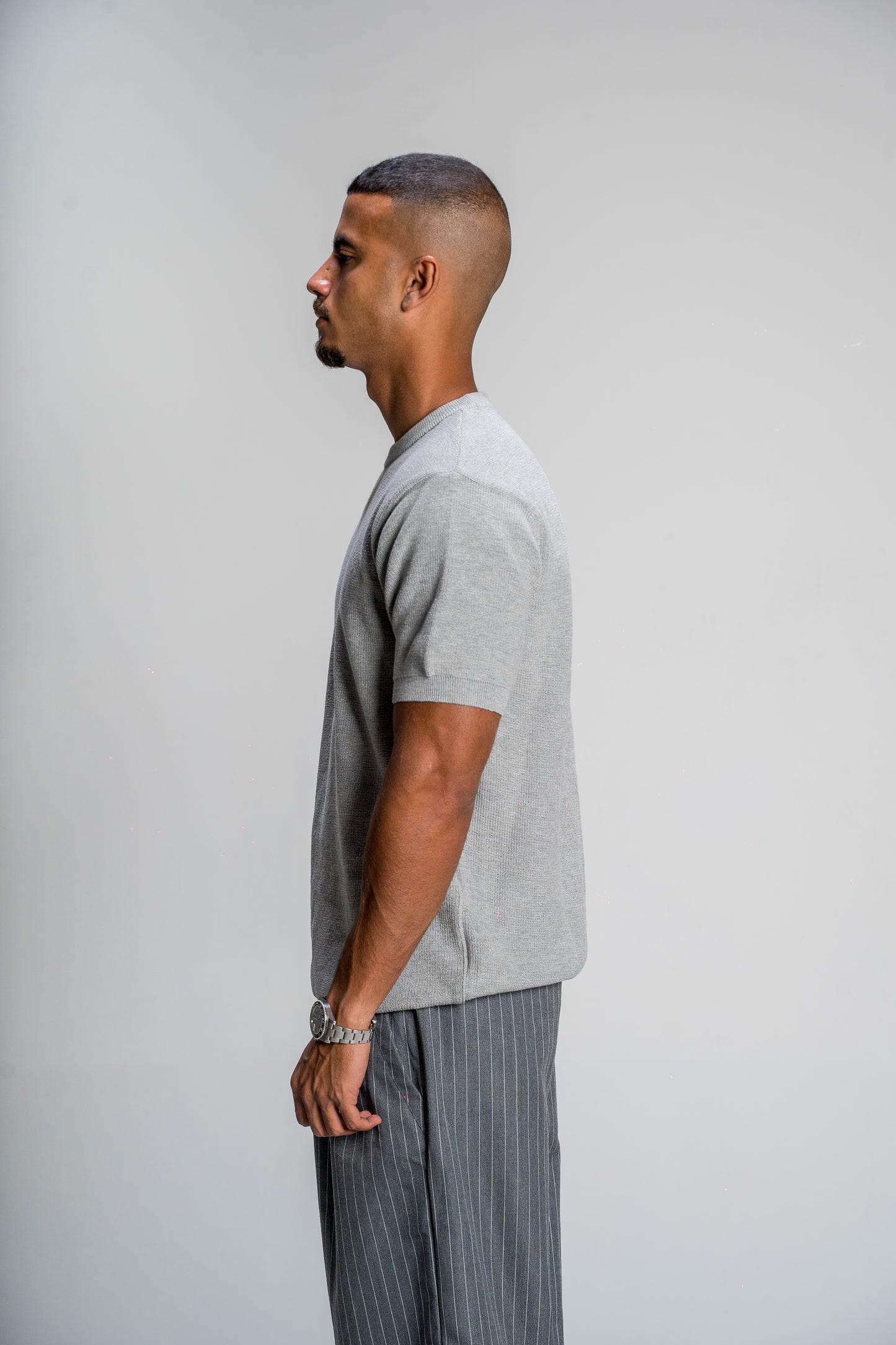 Grey Knitted T-shirt