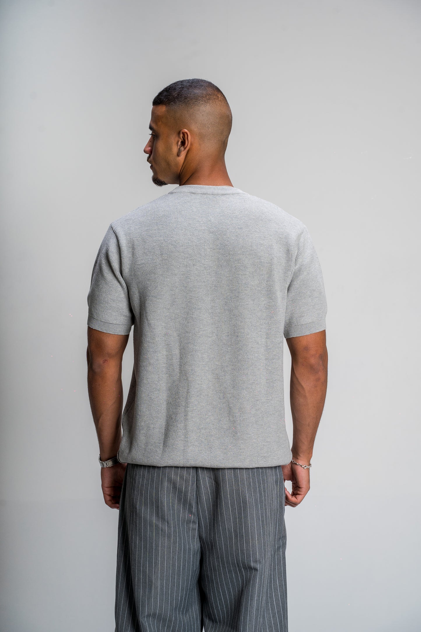Grey Knitted T-shirt
