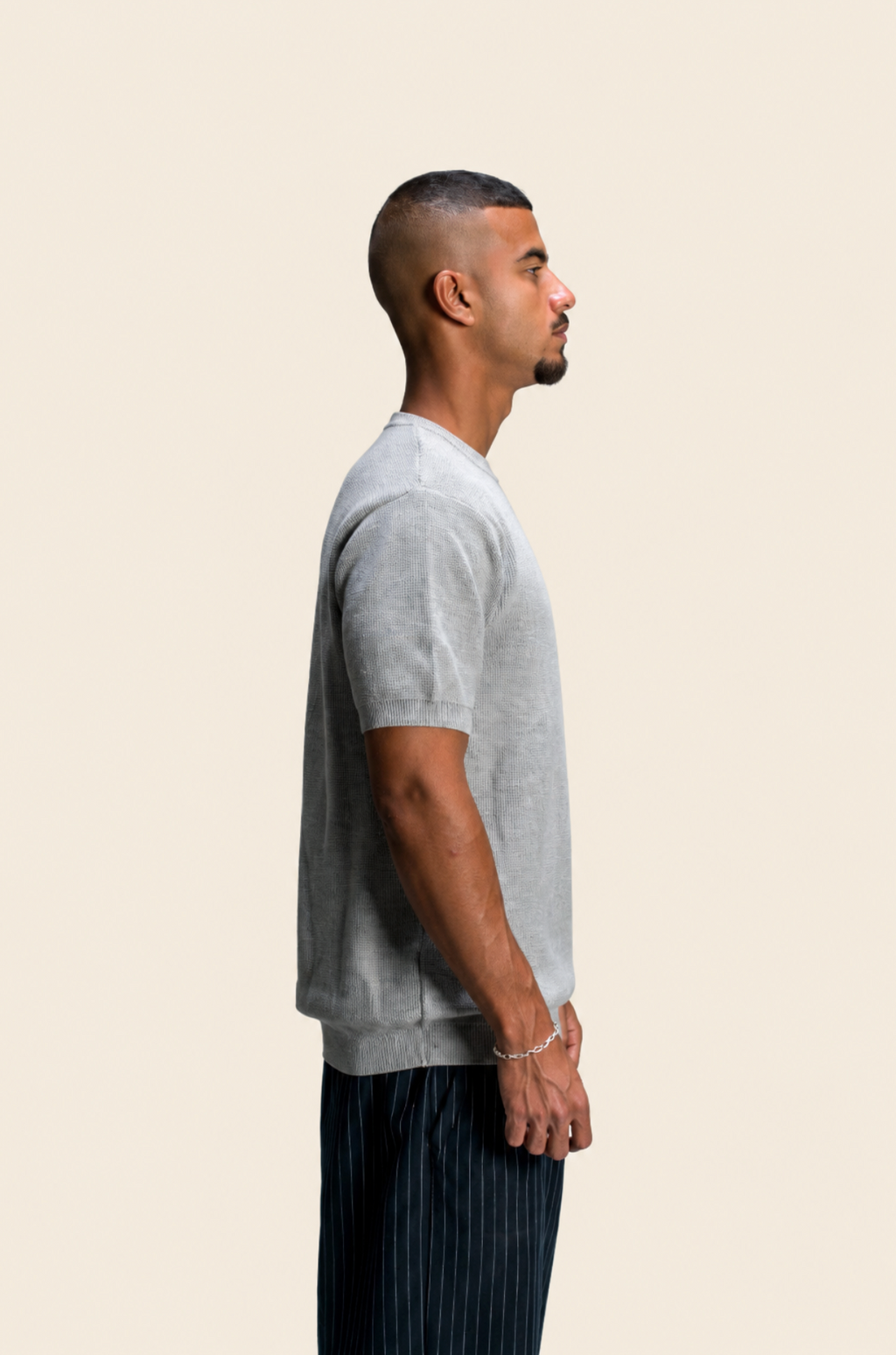 Grey Knitted T-shirt