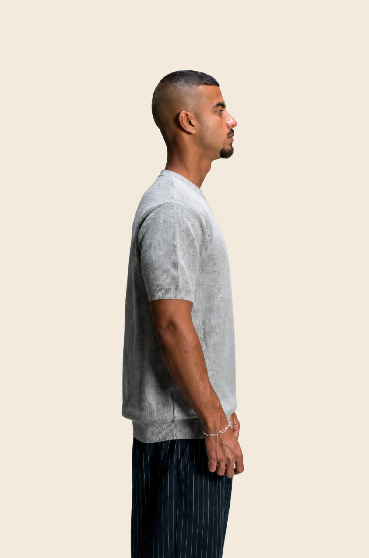Grey Knitted T-shirt