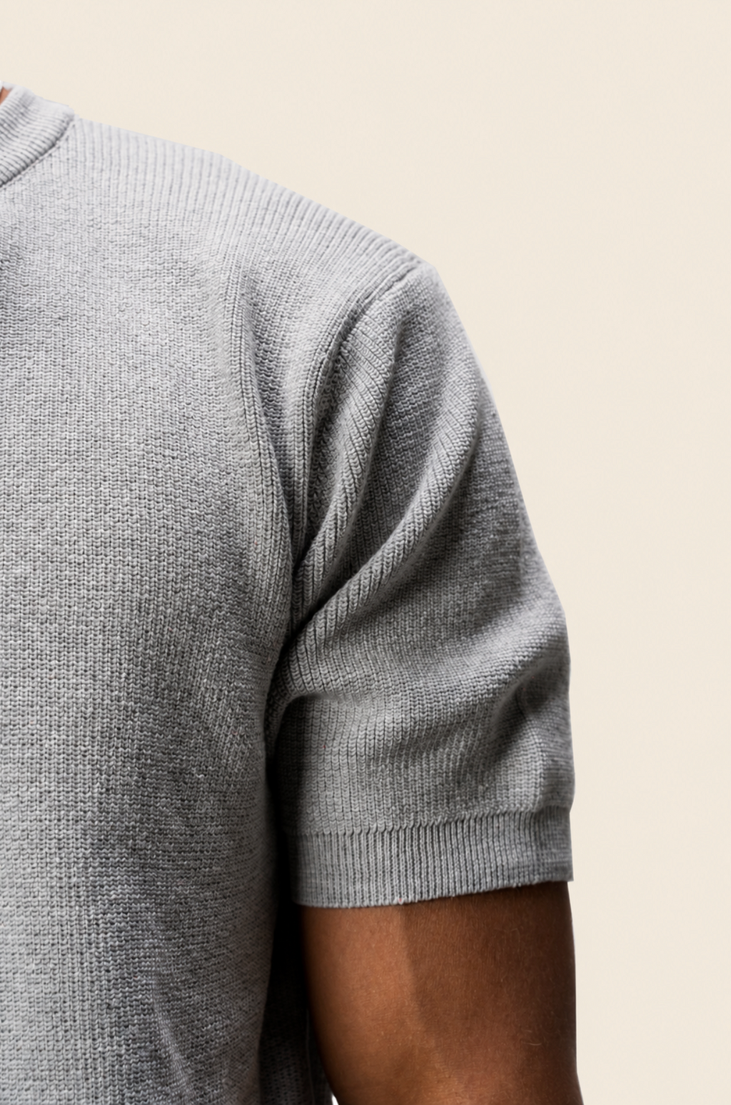 Grey Knitted T-shirt