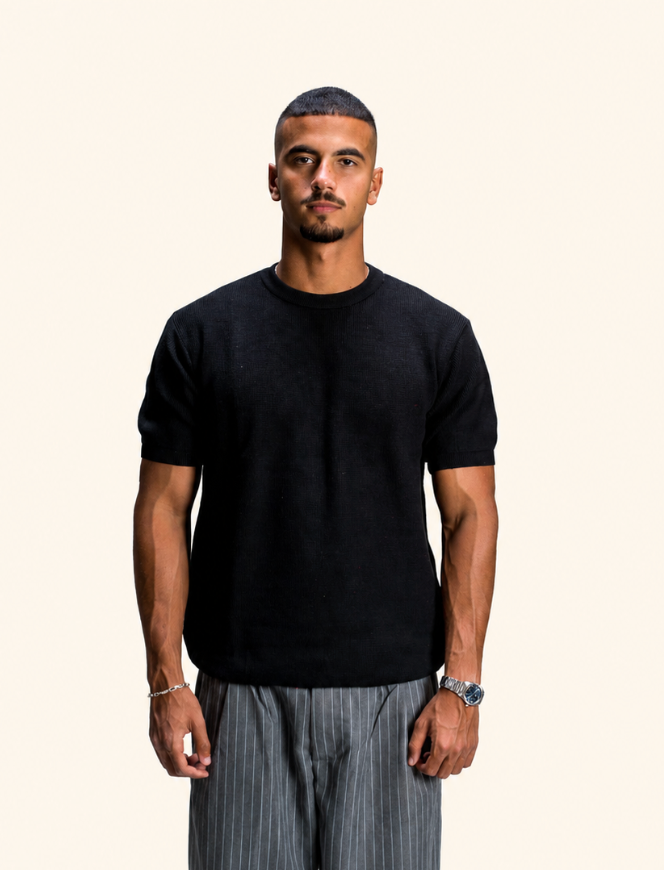 Black Knitted T-shirt