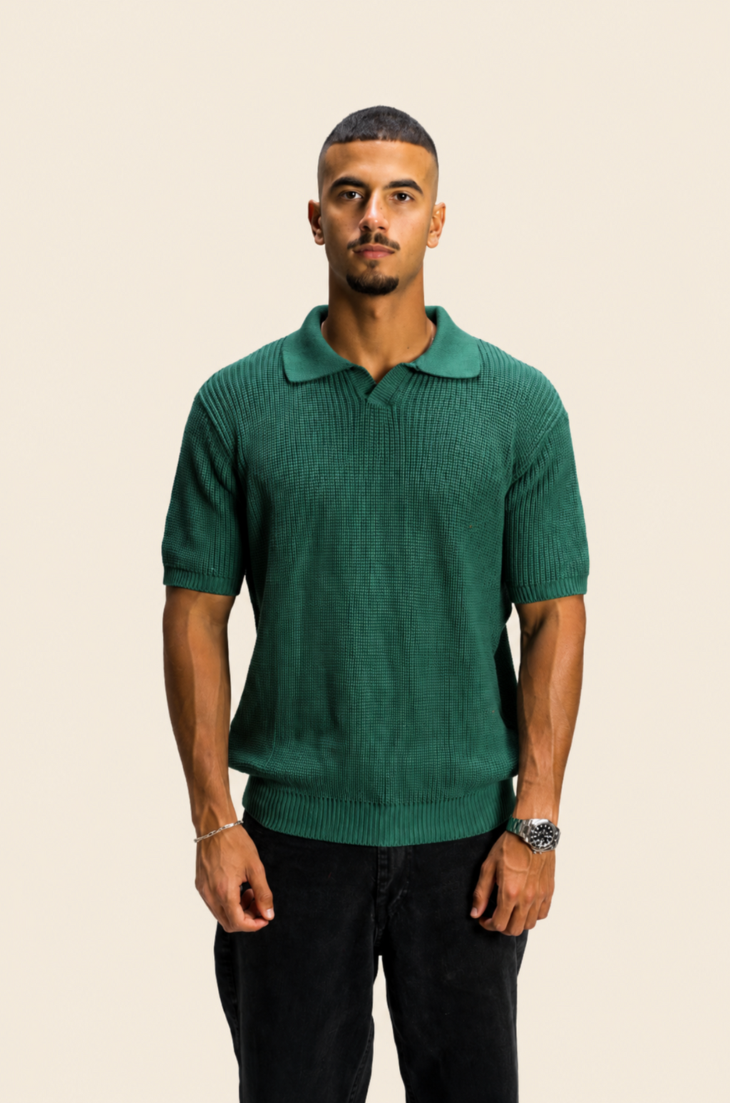 Green Knitted polo