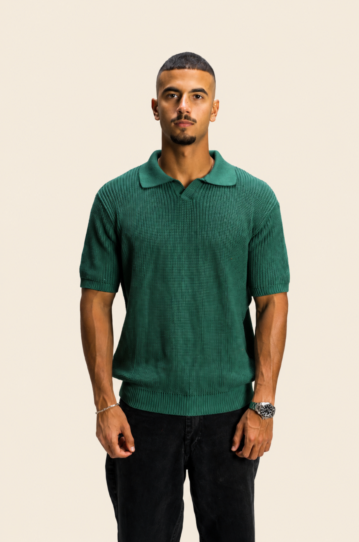 Green Knitted polo