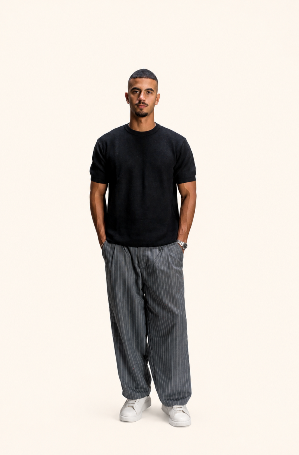 Black Knitted T-shirt
