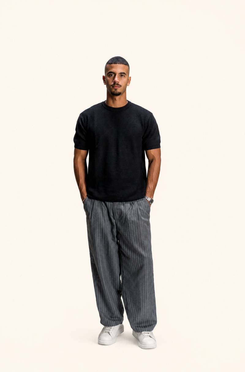 Black Knitted T-shirt